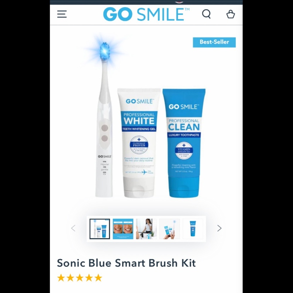 Sonic Blue light,  Professional whitening kit, safe gentle professional results